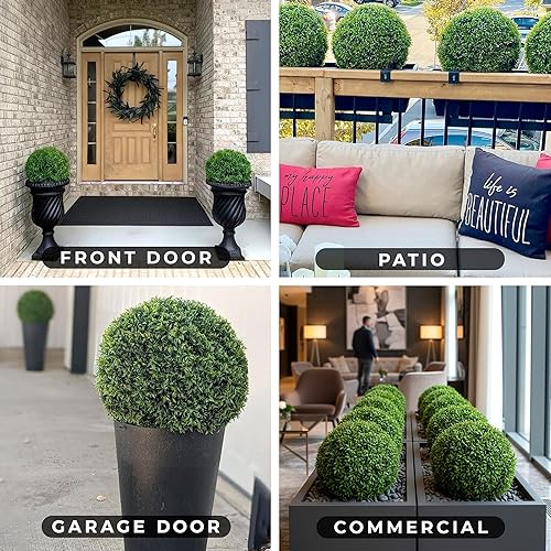 Miniatura 2 de 365 Curb Appeal Juego de 2 bolas topiarias grandes (mejor que un boj)