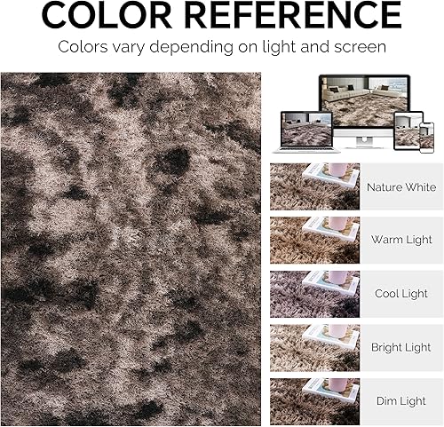 Miniatura 11 de HOMBYS Alfombra lanuda de 9 x 12 pies, alfombra de felpa ultra mullida de piel sintética grande para sala de estar, dormitorio, alfombra mullida