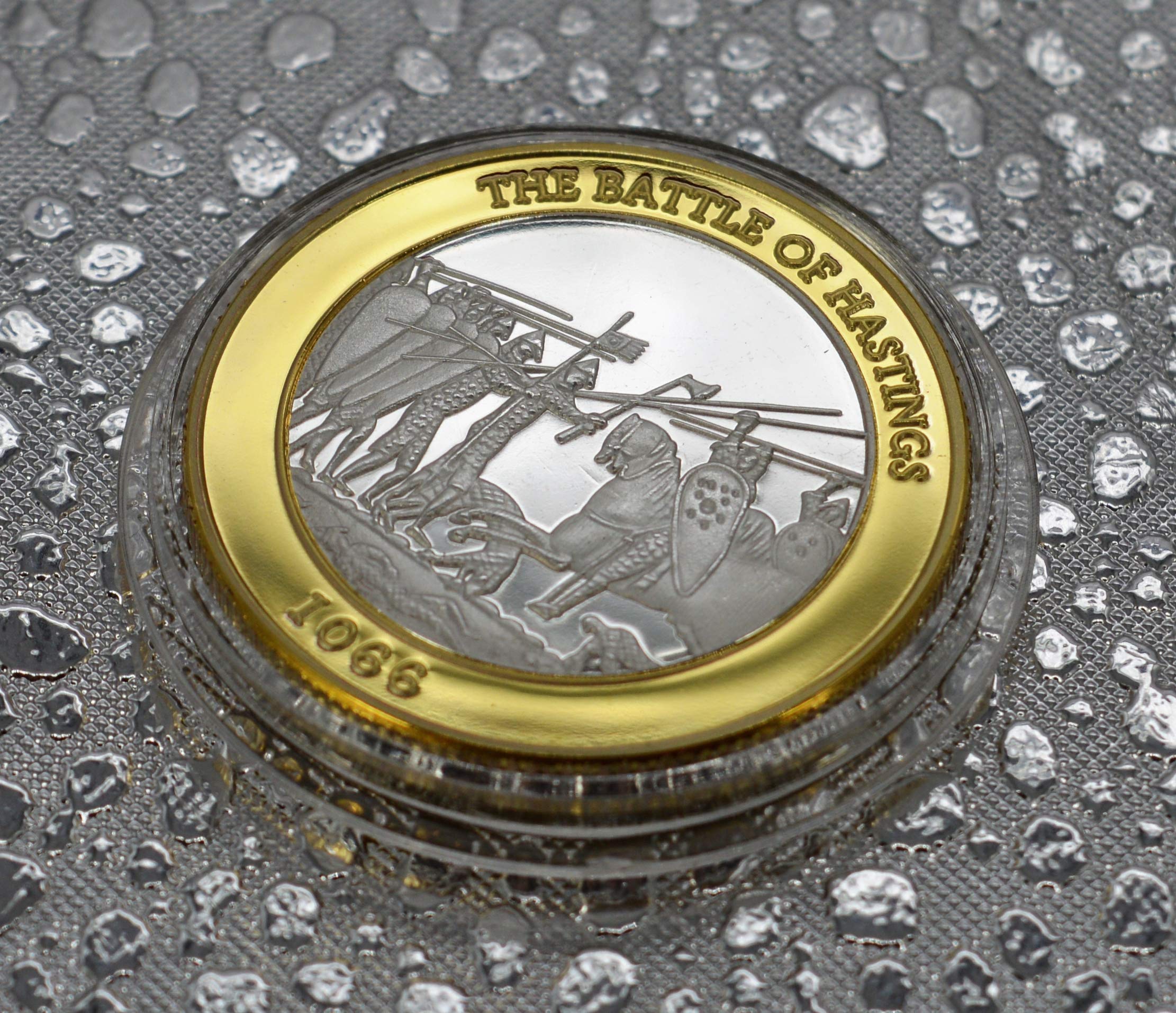 The Commemorative Coin Company Silver/Gold Battle Of Hastings Fine & 24Ct 'Dual Metal' Commemorative In Capsule. Bayeux Tapestry, 1066