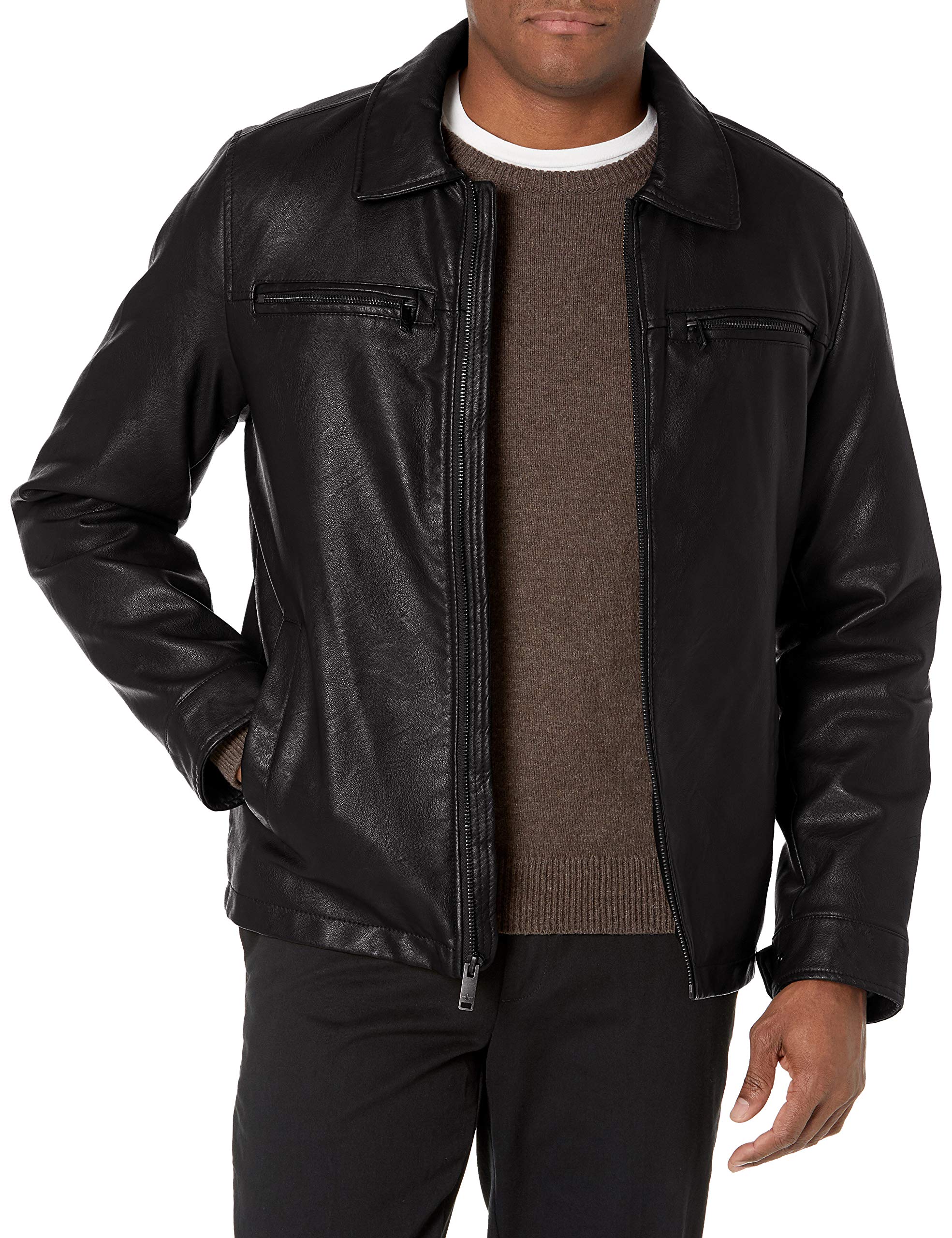 DockersMen's Faux Leather Jacket (Standard and Big & Tall) Faux Leather Jackets