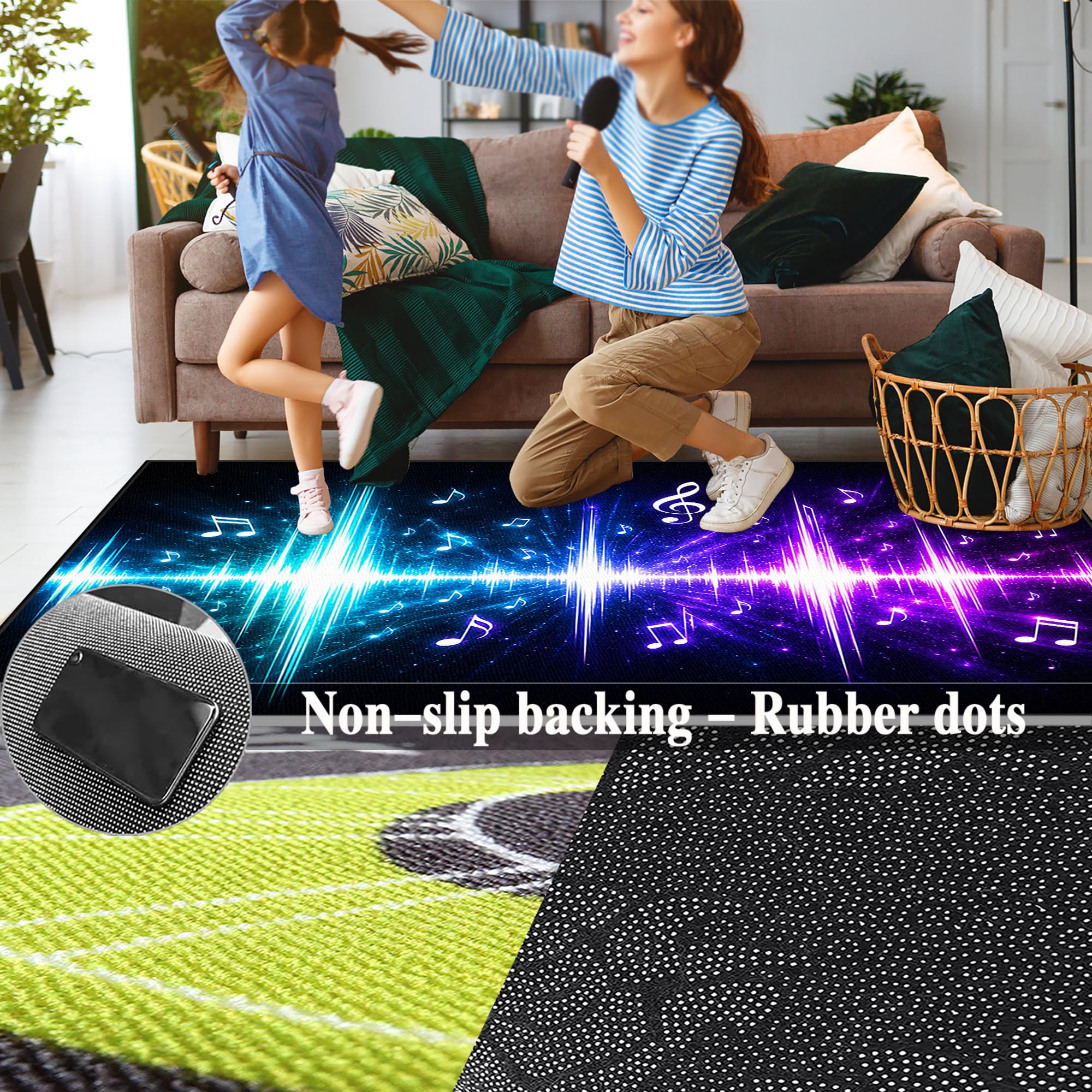 Tapis de Batterie electronique 230 x 180 cm Tapis de Tambour Insonorisé Tapis de Protection pour Accessoires de Percussion Instruments de Musique Tapis de Sol Tapis Batterie