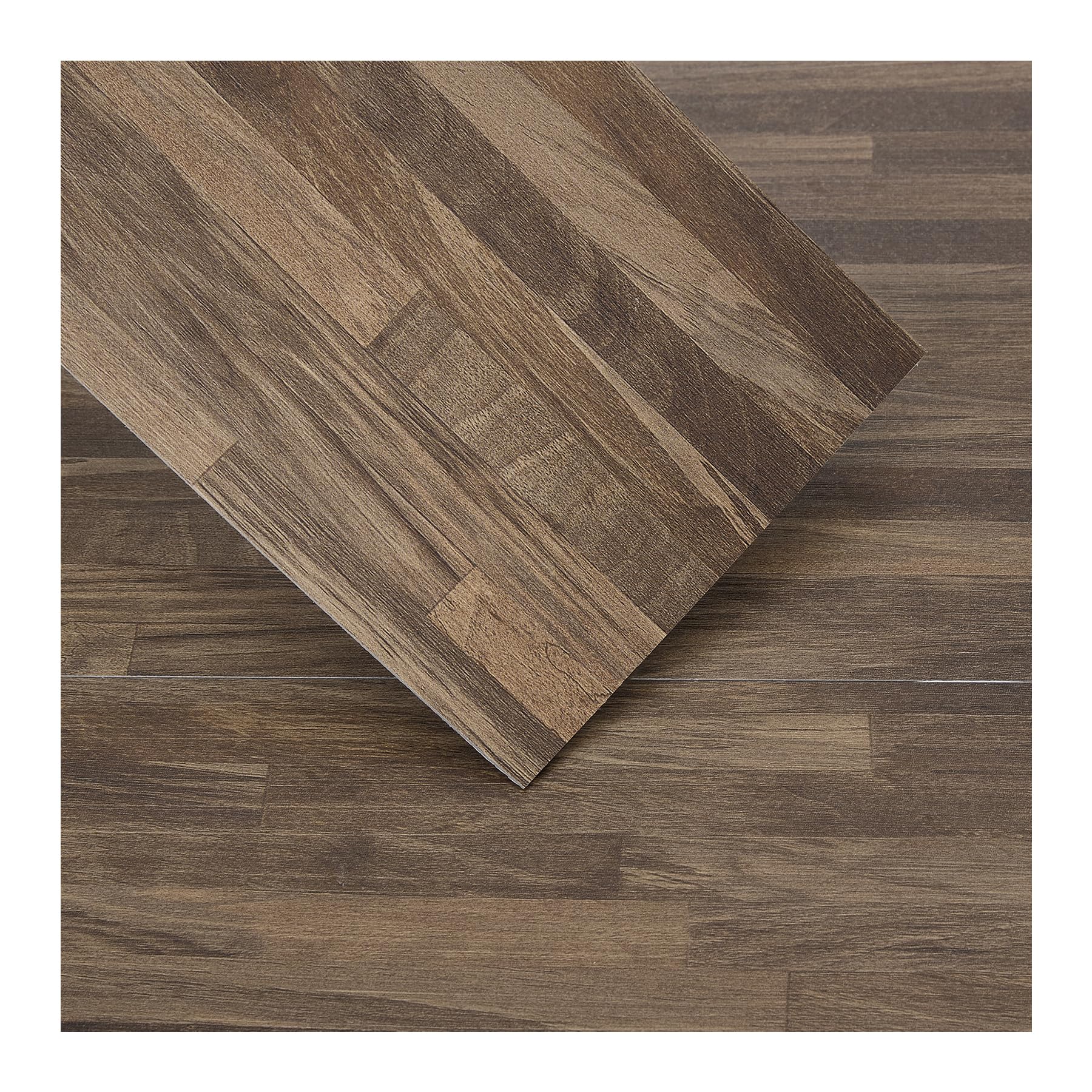 INMOZATA Wood Grain Peel and Stick Floor Tile, 2mm Thick Vinyl Flooring Planks,36 PCS/5 Sq.Ft Self-Adhesive Waterproof Floor Tiles with 0.07mm Wear Layer for Kitchen Bedroom Living Room(Dark Walnut)