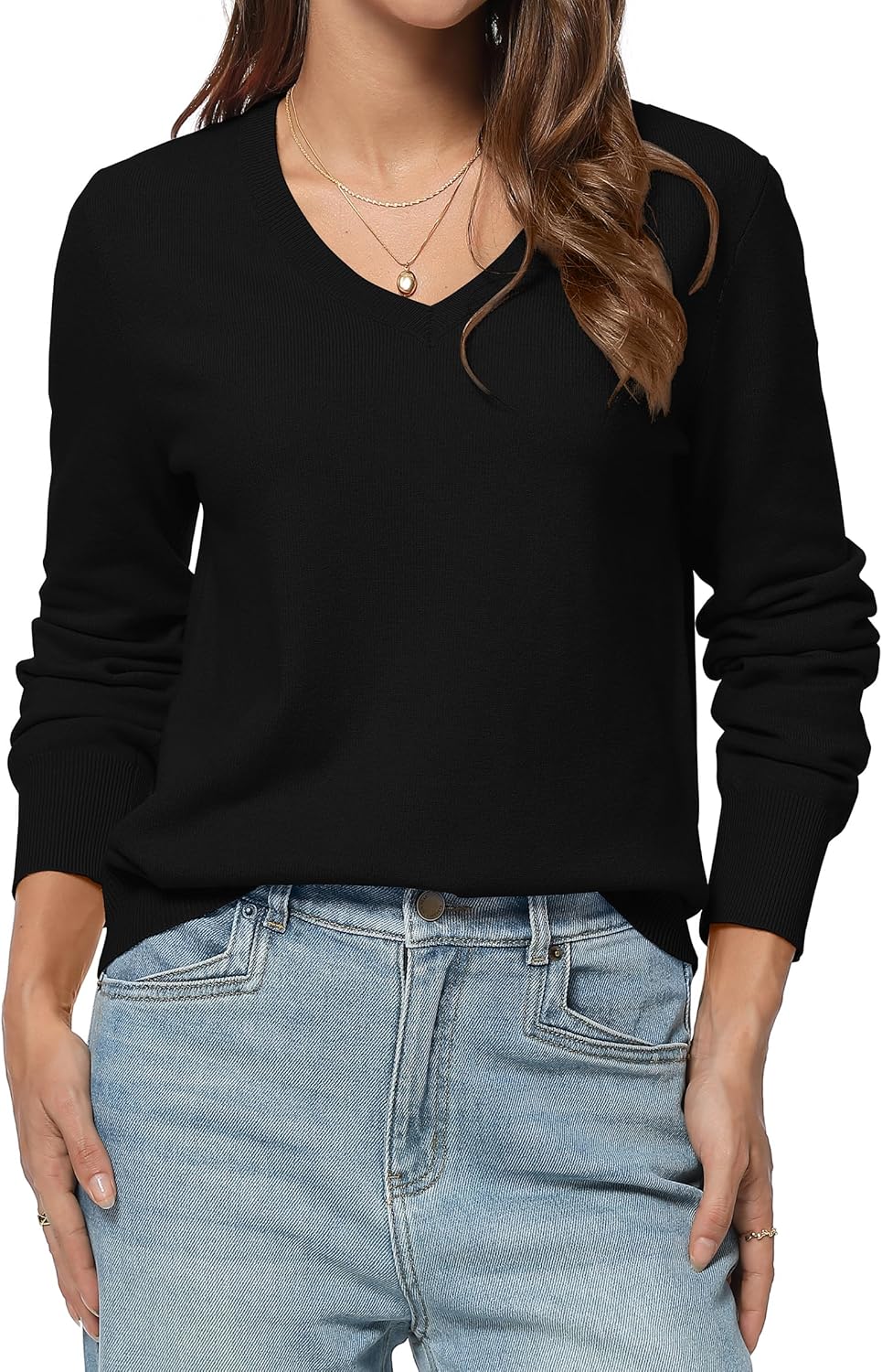 QUALFORT Women’s Lightweight Sweater Pullover Knit Long Sleeve for Layering Soft Casual Basic Top - Image 6