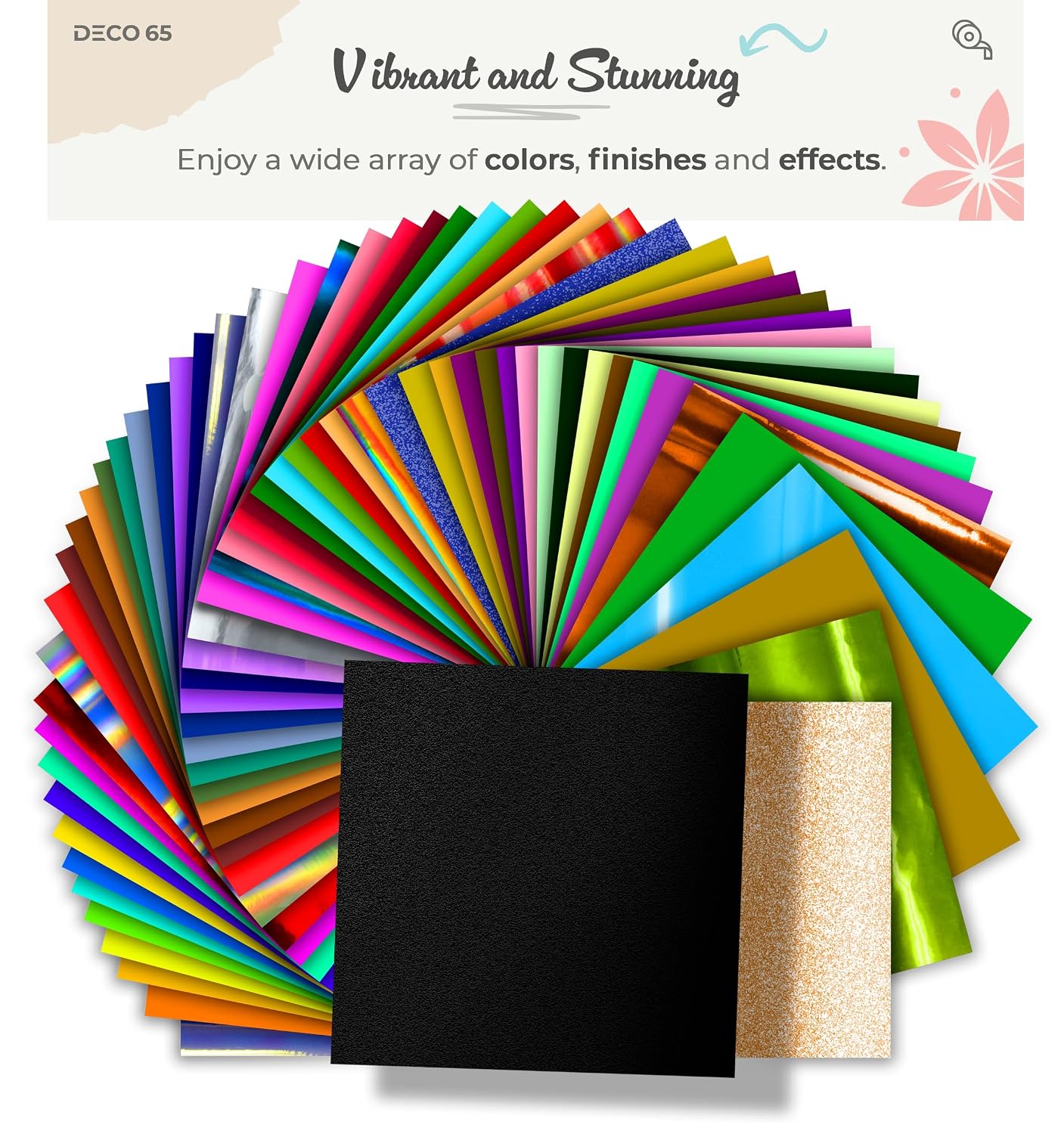 VViViD DECO65 Suede Black Permanent Adhesive Craft Vinyl for Cricut, Silhouette & Cameo (12" x 25ft)