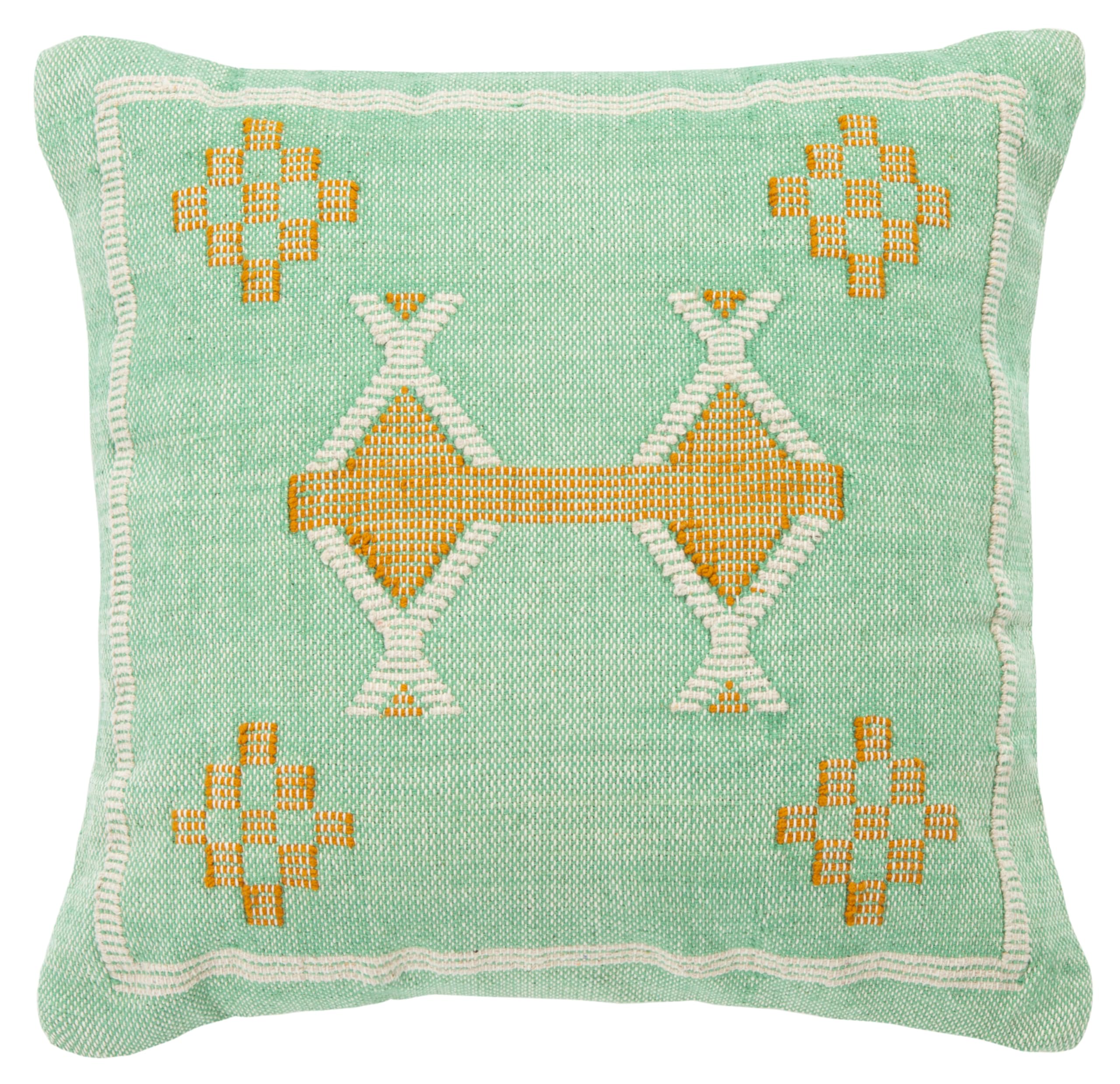 SAFAVIEH Home Collection Halstead Moroccan Boho Tribal Southwestern Teal 18-inch Square Decorative Accent Throw Pillow with Insert