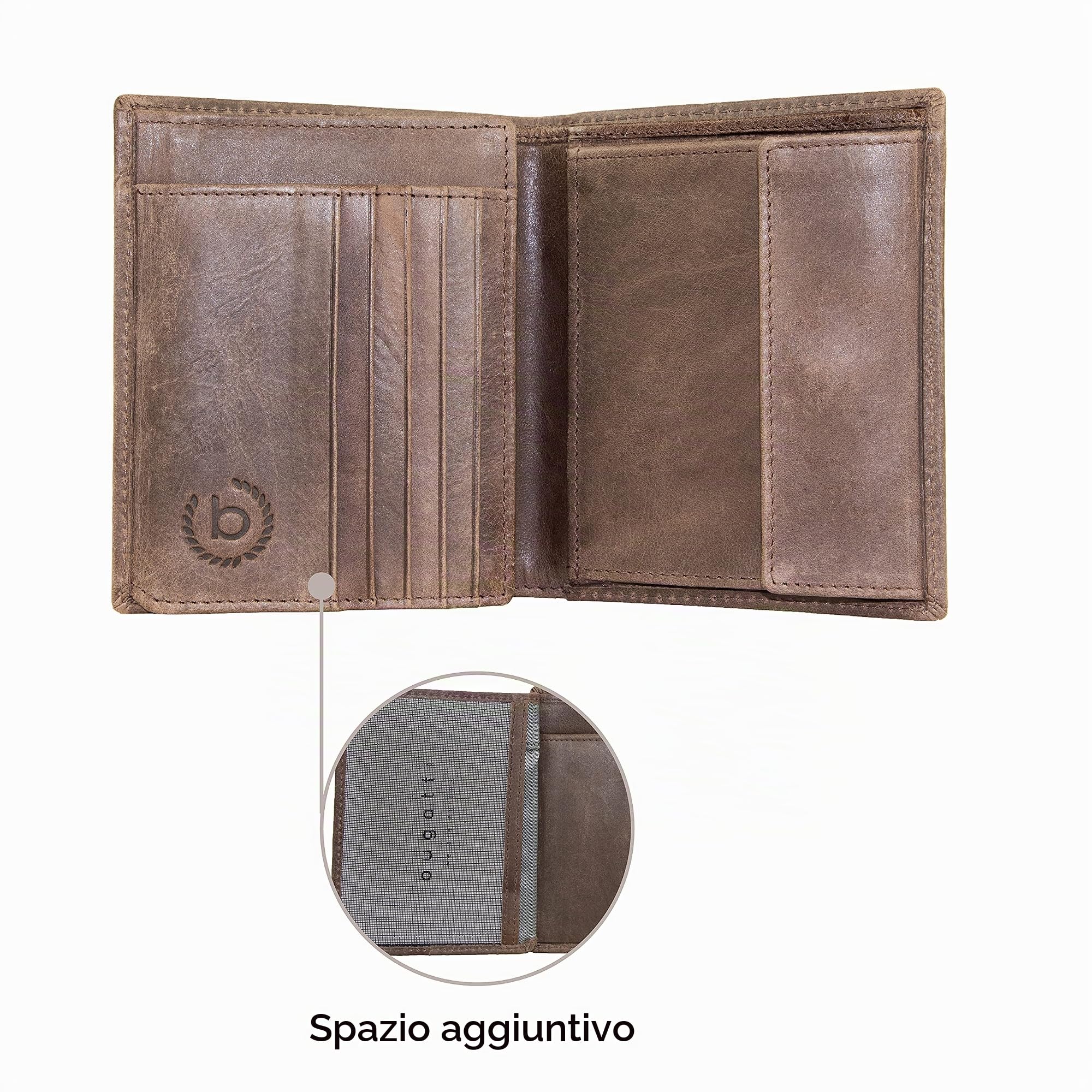 bugatti Volo Portafoglio Uomo Pelle 10 Scomparti, Verticale