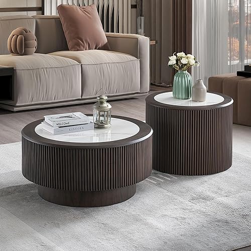 Miniatura 59 de kevinplus Mesa auxiliar negra para sala de estar, diseño de borde dorado inferior, negro y dorado (diámetro de 15.6 x 19.5 pulgadas) S1-negro y