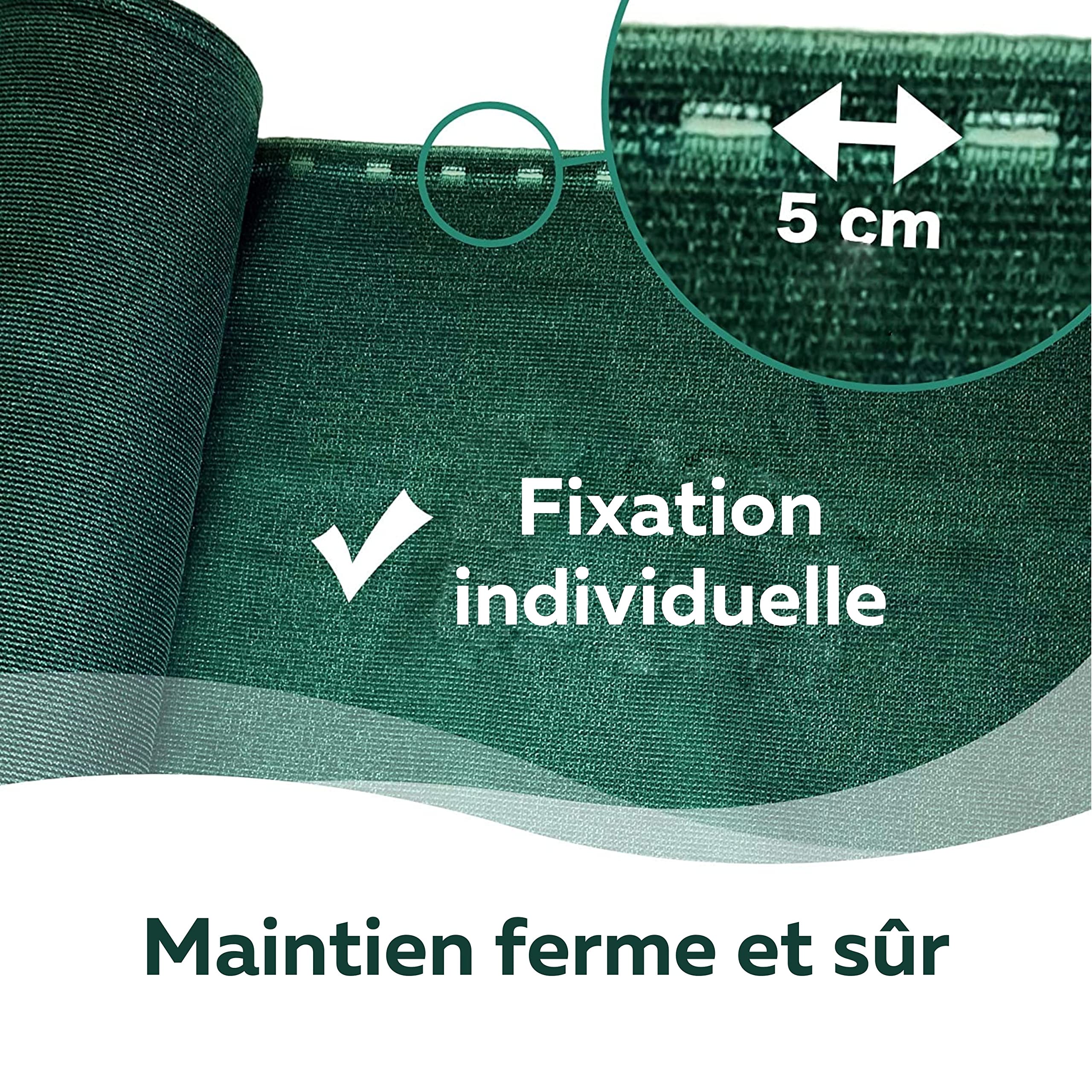 Brise-vue - Tapis ombragé - Protection contre le vent - Avec attache-câbles - Différentes tailles 1,2 x 25 m vert foncé