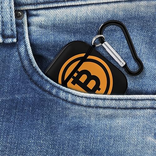 Miniatura 8 de Funda con logotipo de Bitcoin compatible con AirPods 2 y 1 con bonita piel y llavero para hombres y mujeres