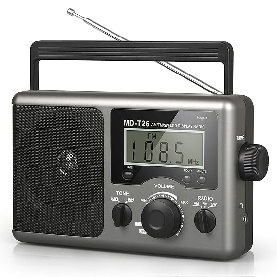 Portable AM FM Shortwave RadioBattery Operated Radio with LCD Display