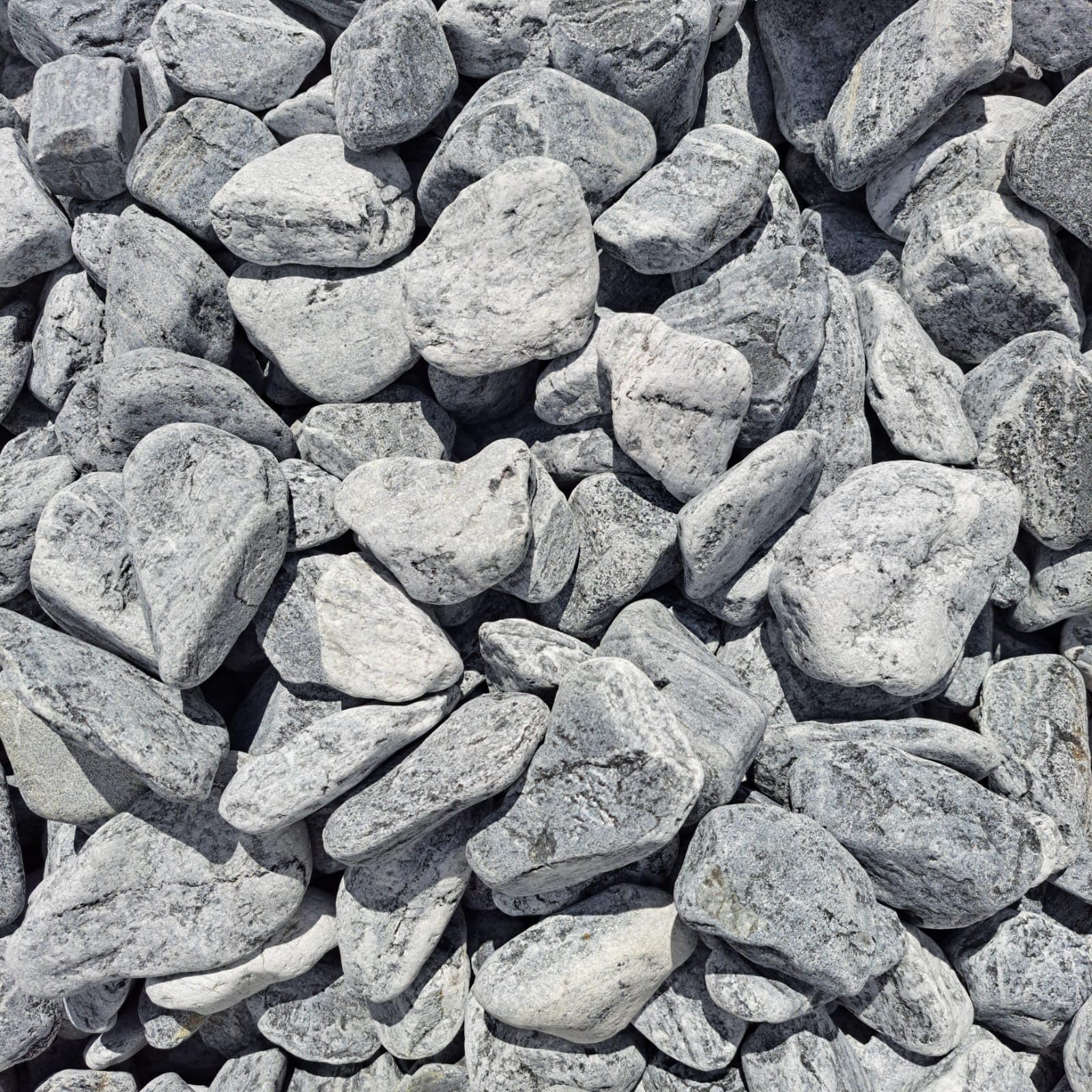 Dekosteine Grau 4-8 cm 20 kg Kieselsteine für Teich Gabionen Gartendeko