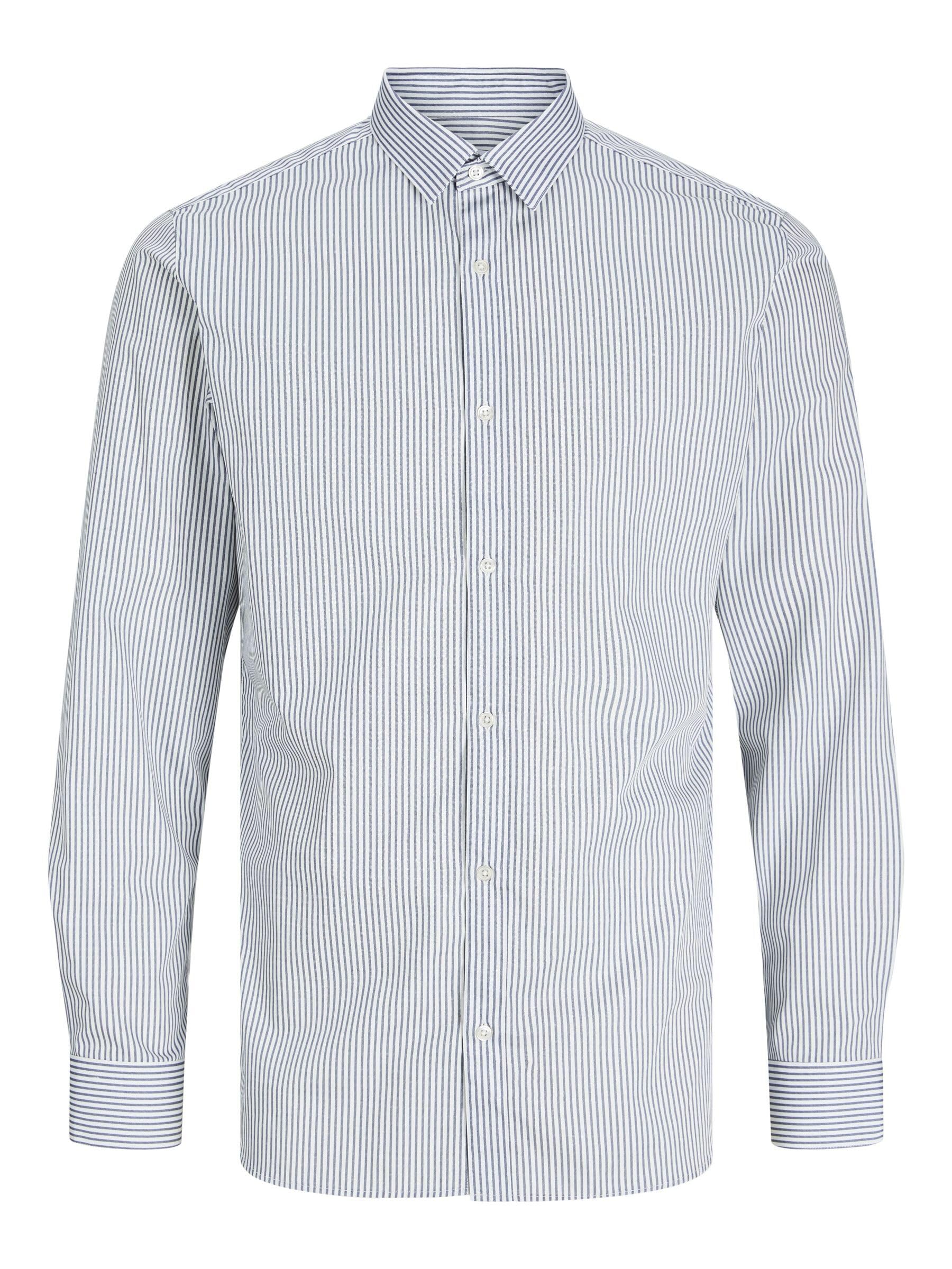 JACK & JONES JJJOE Print Shirt LS AW24, Medieval Blue/Stripes: Stripe AOP, S
