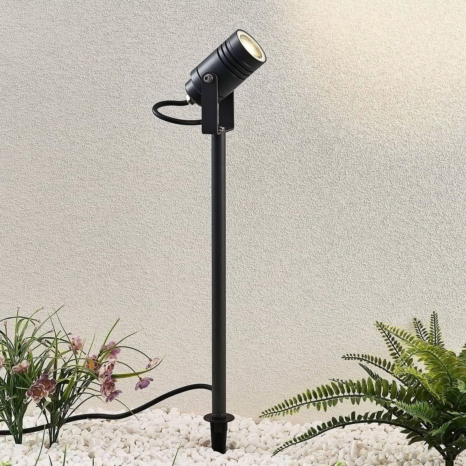Lucande Luminaire extérieur Galina (Moderne) en Gris Aluminium (1 lampe,à GU10), Lampe sur piquet