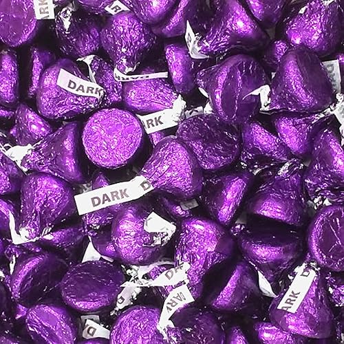 Hershey's Kisses - Chocolate negro especial envuelto en papel de aluminio morado, ideal para el día de San Valentín (oscuro, 5 libras)