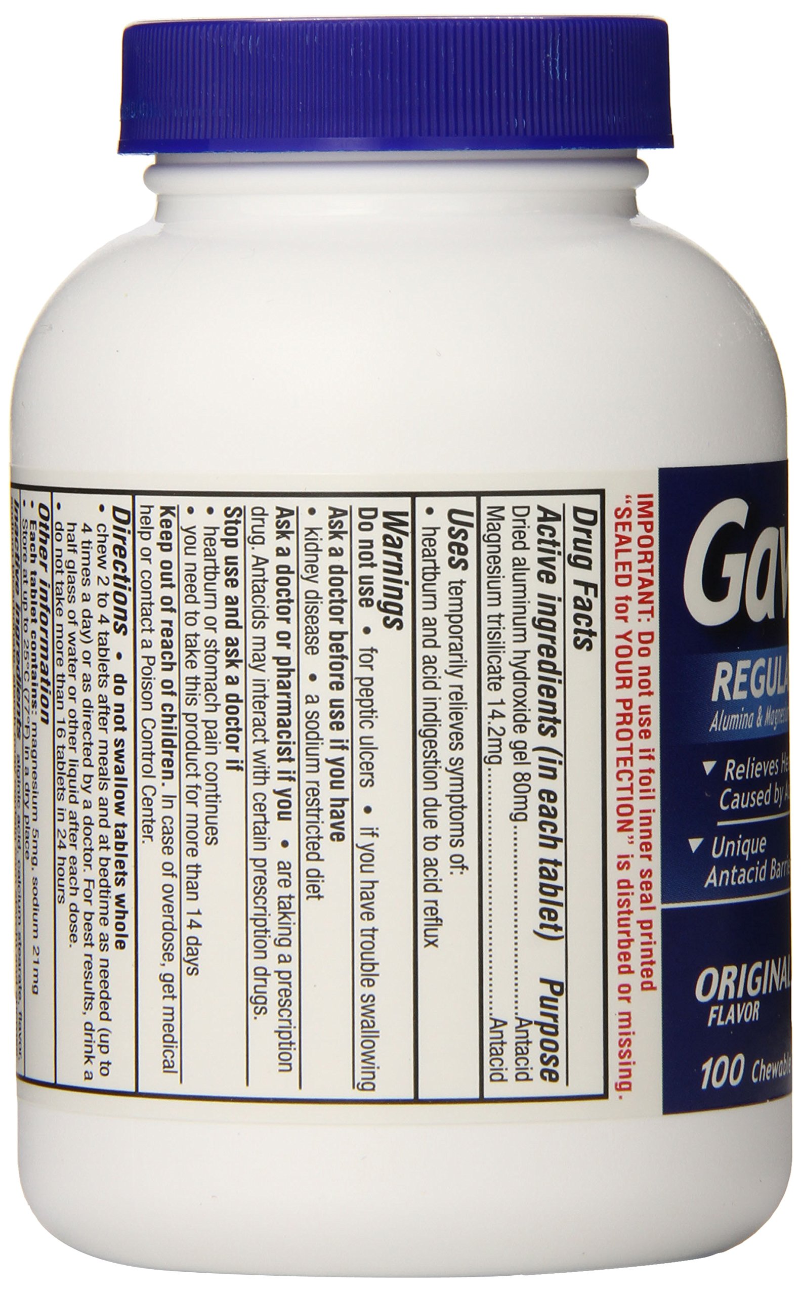 Gaviscon Alumina and Magnesium Trisilicate/Antacid, Original Flavor