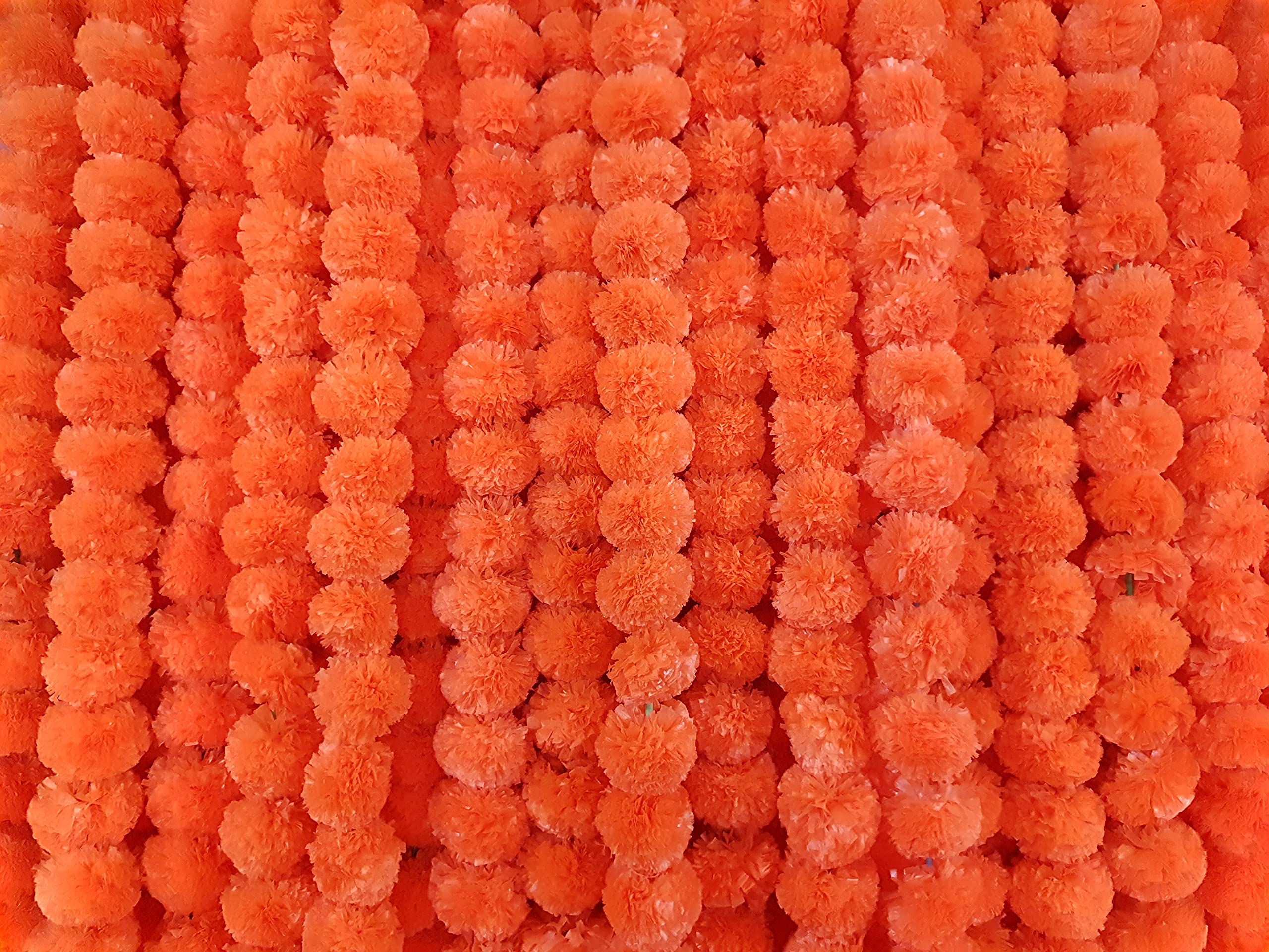 BOXOB Ringelblumengirlande 5er Set - 150cm Orange Gelb Für Diwali Dekoration