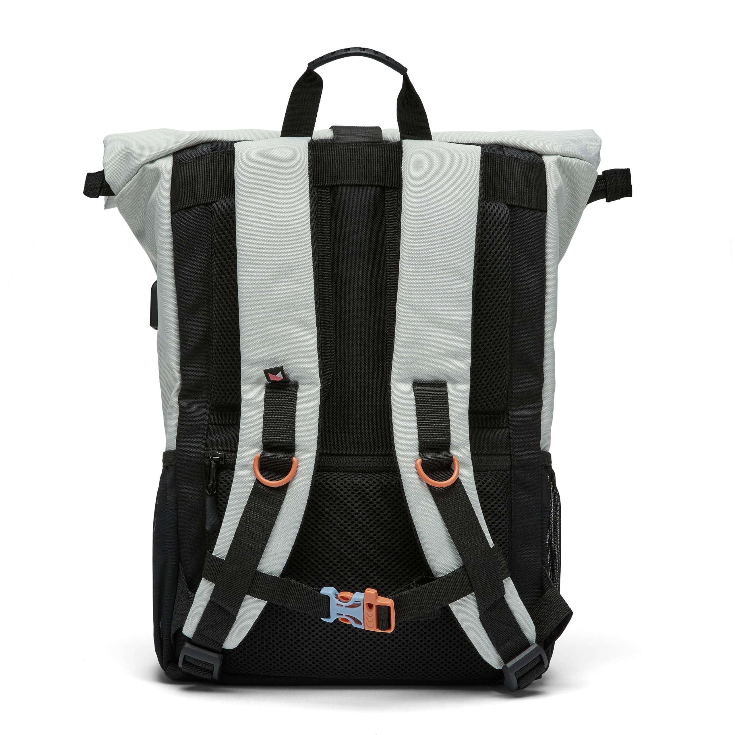 Ela Mo Zaino da donna Rolltop bello, confortevole e ben progettato, 18 l, Lightgrey Orange Pop, L, Casual