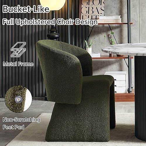 Miniatura 4 de NORDICANA Juego de mesa de comedor redonda de 5 piezas para 4, moderno juego de mesa y sillas de cocina de 47 pulgadas, juego de comedor con 4