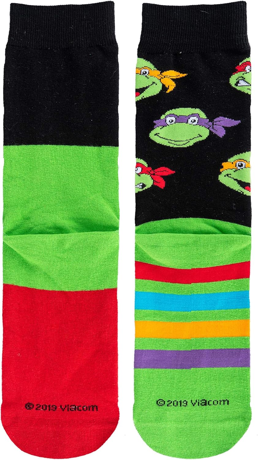 Odd Sox, Ninja Turtles, TMNT Leo Raphe Donnie Mickey, Funny Crew Socks, Fun 80s - Image 6