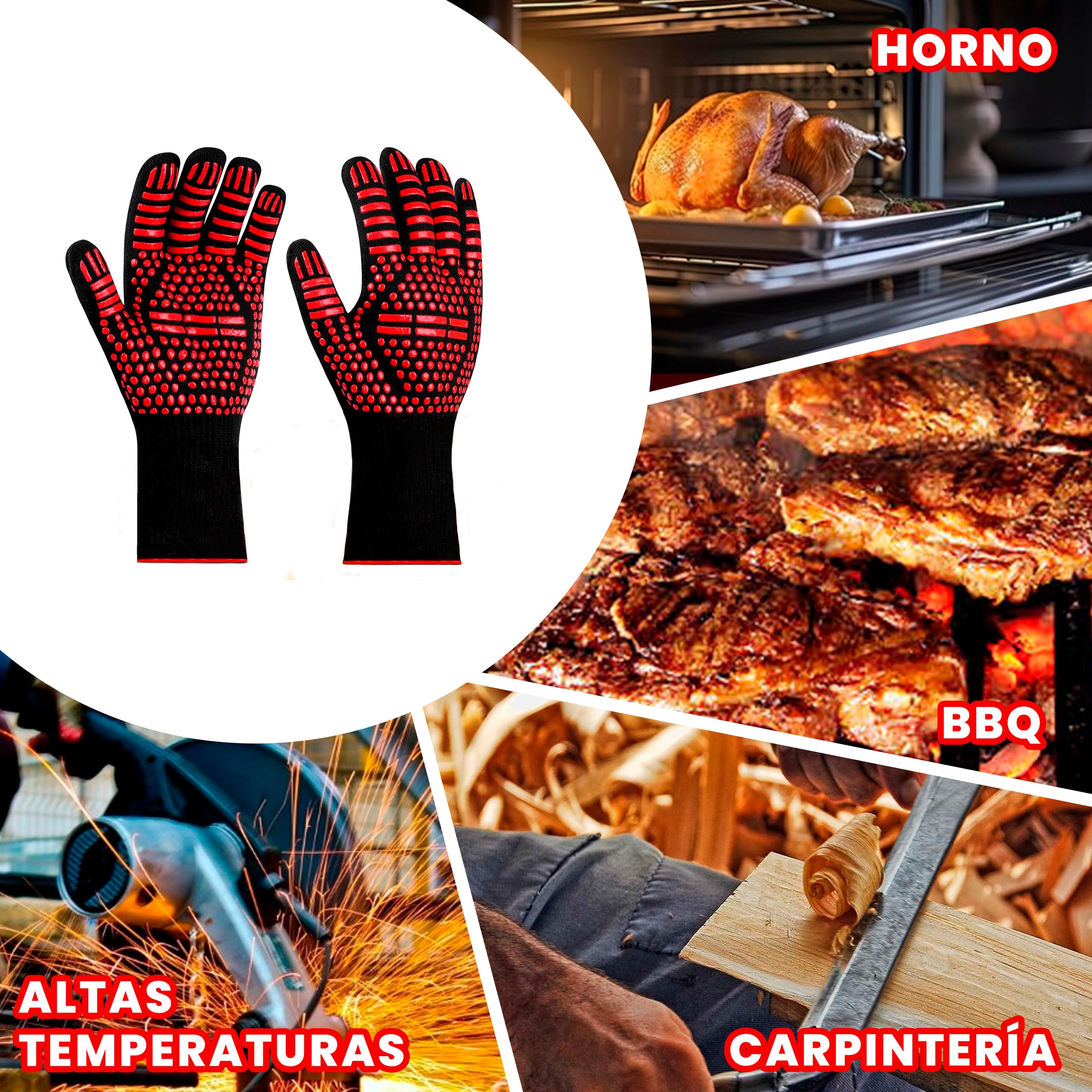 Guanti Da Forno Gatto Guanti Per Barbecue Set 4 Guanti Da Forno In Cotone - Antiscivolo E Resistente Al Calore Per Cucina E Grigliate Antiscivolo Resistente Calore Regali Tema Gatti - Foto 11