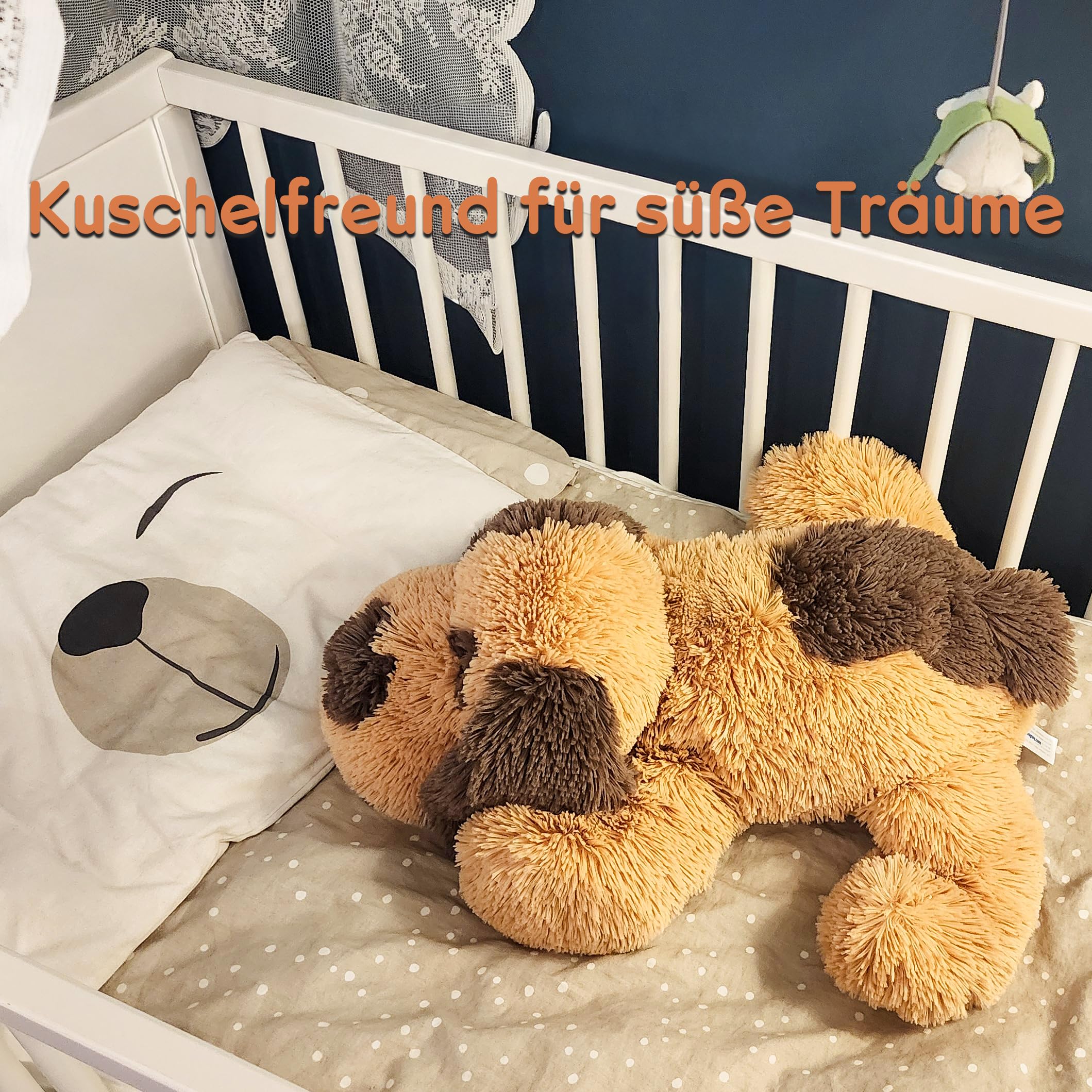 WEIGEDU Plüschhund Kuscheltier – Weiches Stofftier Hund – 50,8 cm Lang – Kuscheliger Plüschhund für Kinder & Erwachsene – Geschenkidee für Geburtstage & Weihnachten | Huggable Beagle Labrador Retriever, liegend, super weich, für Kinder, Mädchen, Jungen, B