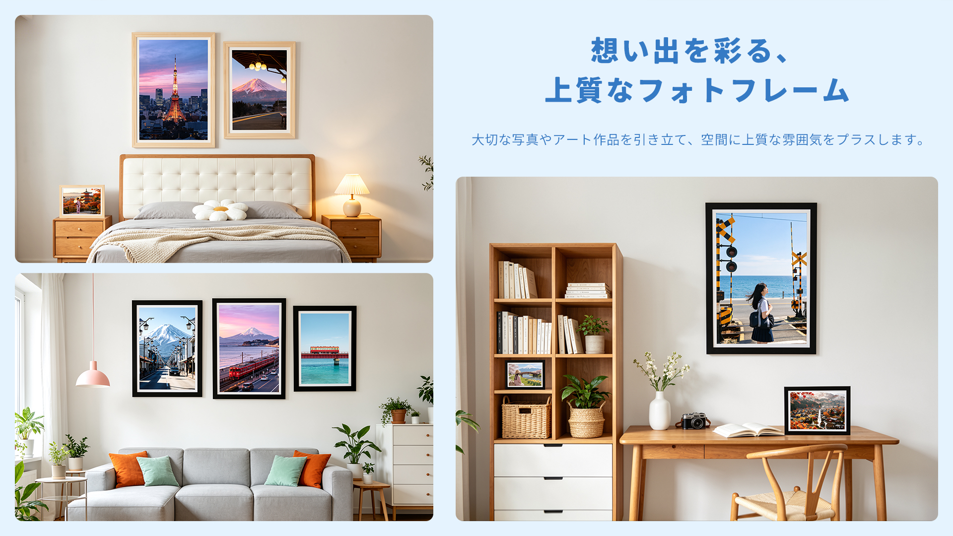 Amazon.co.jp: HANSILK 木製額縁 B4（257X364mm） フォトフレーム 横