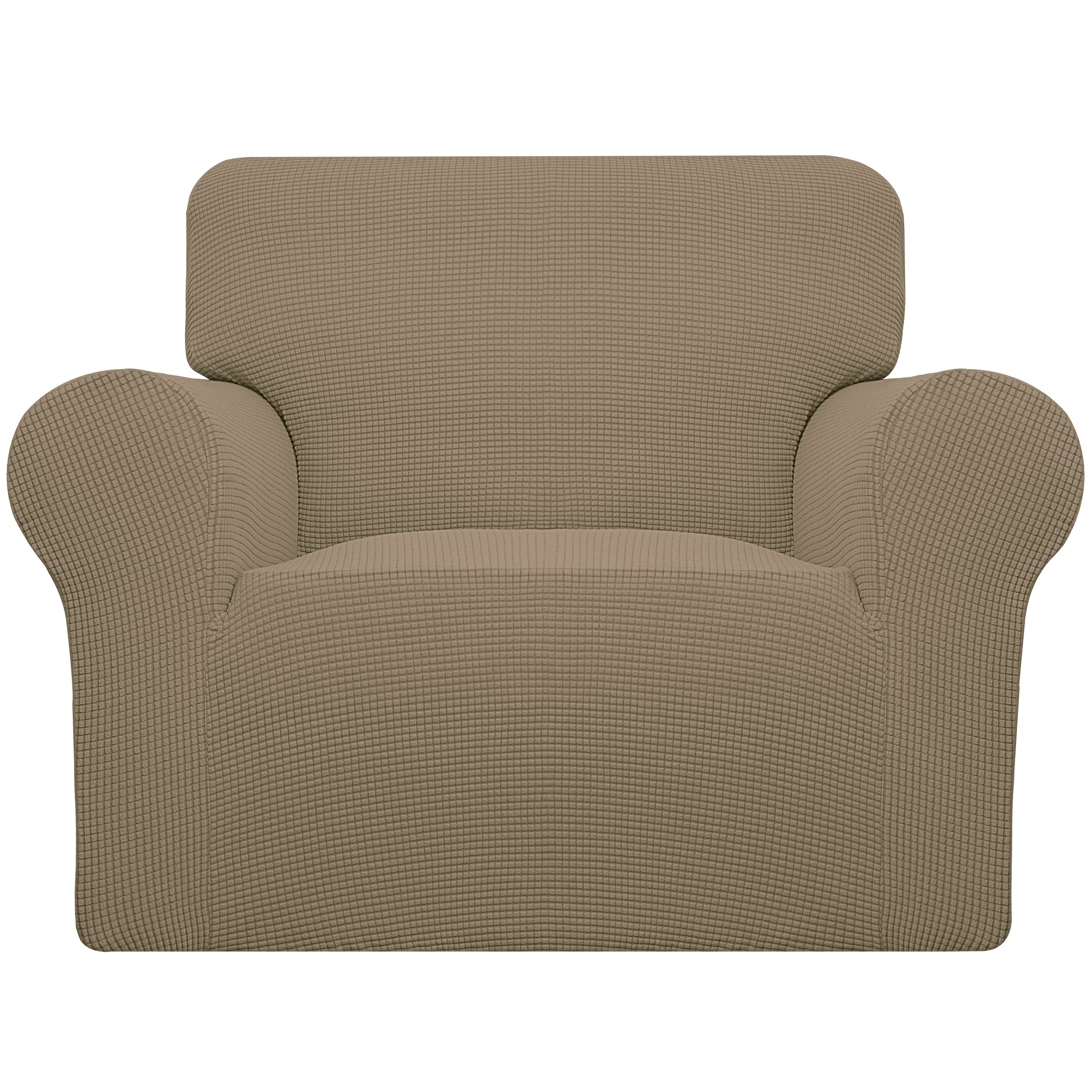 Easy-Going Stretch Chair Slipcover with Arm Washable Tan
