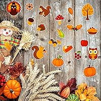Vista 6 de 20 calcomanías de gel grueso de otoño, para niños, niños pequeños y adultos, para ventanas, hogar, avión, aula, guardería, suministros para fiestas