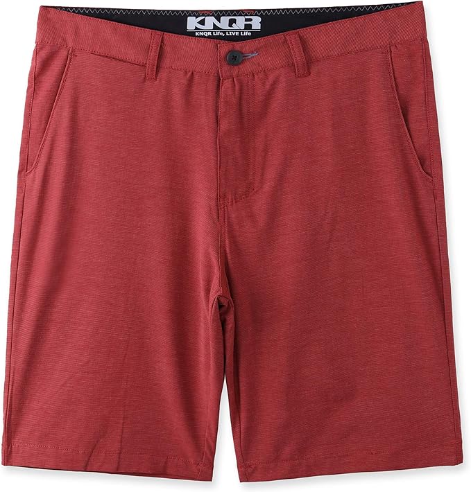 KNQR Mens Performance Quick Dry 4way Stretch Regular Fit All-Terrain Active Training Hybrid Shorts