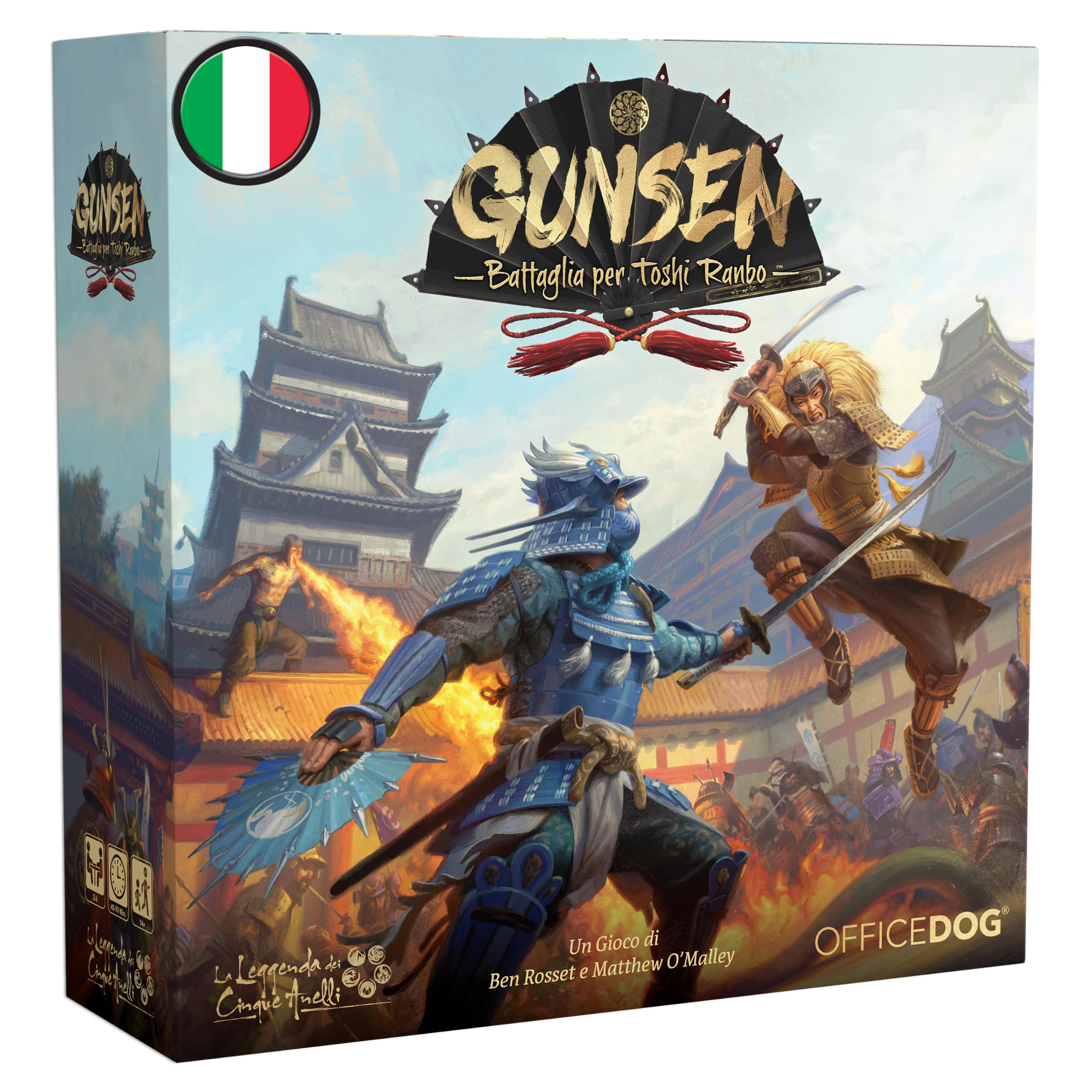 Asmodee – GUNSEN BATTAGLIA PER TOSHI RANBO – Gioco da Tavolo Strategico | Gioco di Società di Strategia per Esperti a Tema Samurai – 2-6 Giocatori – 14+ Anni – 45 Minuti – Versione Italiana