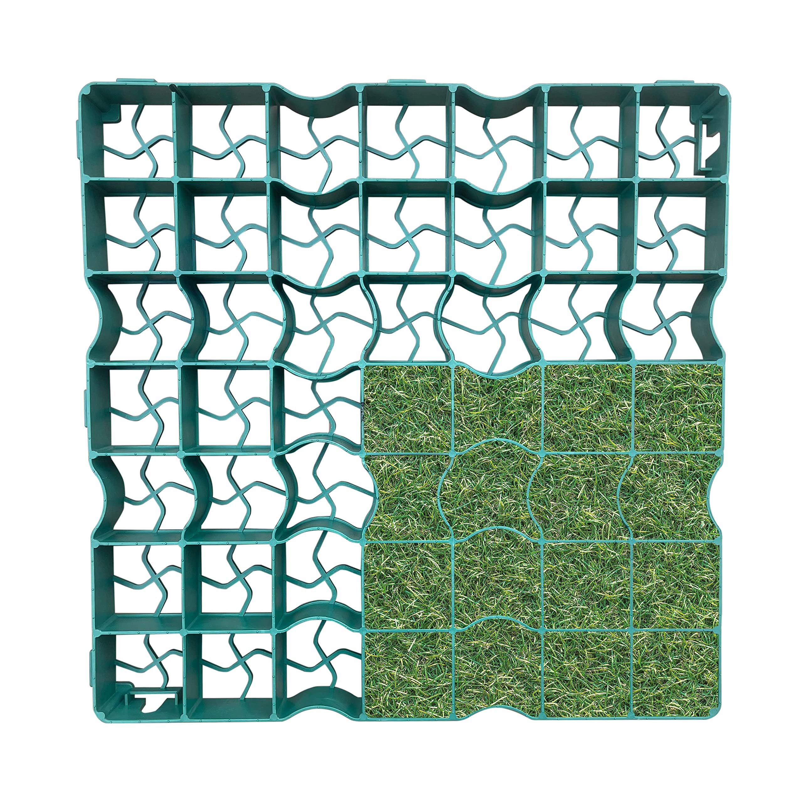 Green Coloured Shed Base Plastic Grid - Ideal Gravel Grid for Driveways, Bike Shed & Garden Shed, Durable Plastic Shed Base - Path Base Mat for Greenhouse Deck Turf Lawn - Only on Amazon 12 Pcks (3m2)