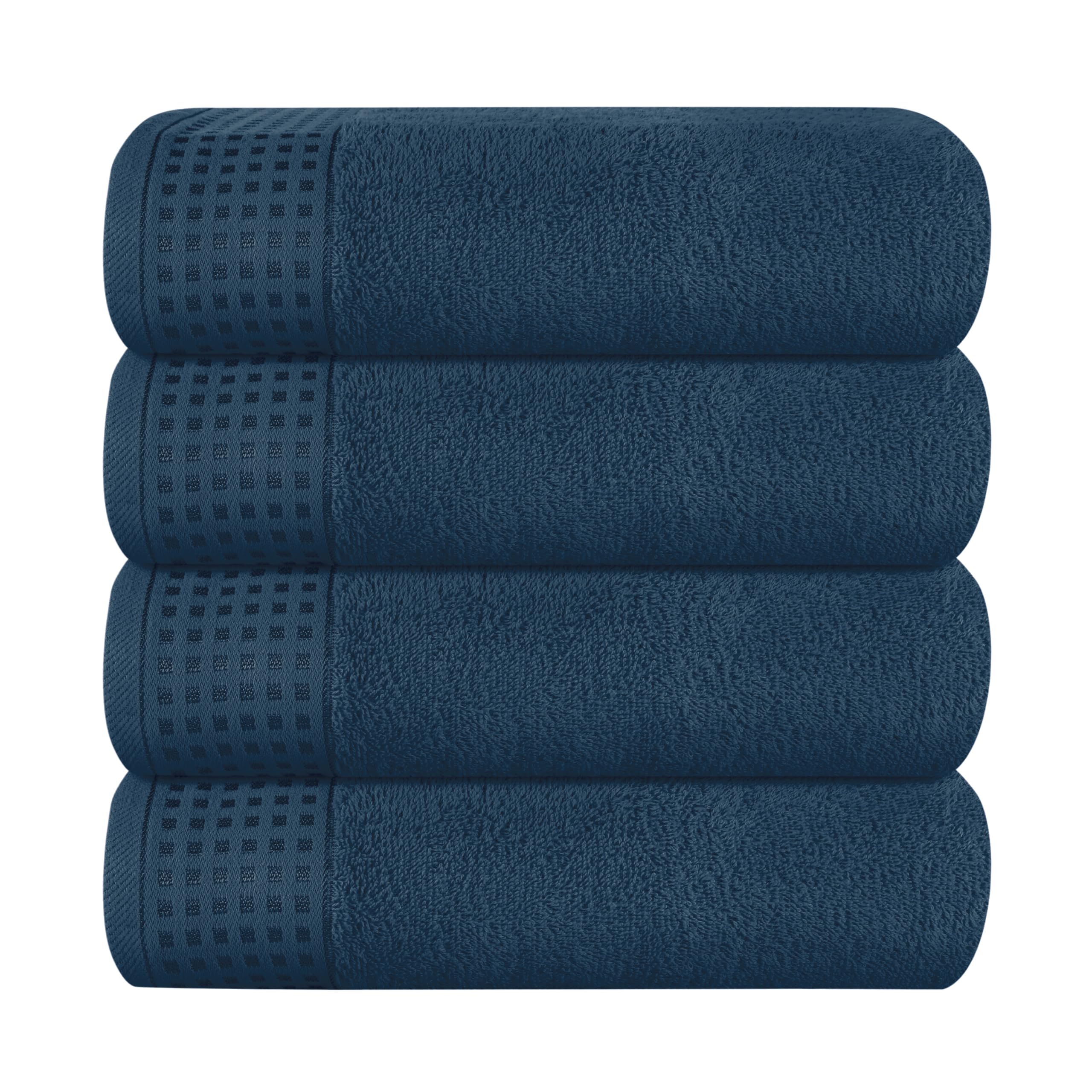 GLAMBURG Ultra Soft 4 Pack Oversized Bath Towel Set 27x54 inches, 100% Cotton Bath Towels, Highly Absorbant Compact Quickdry &amp; Lightweight Towel, Ideal for Gym Travel Camp Pool - Mineral Blue