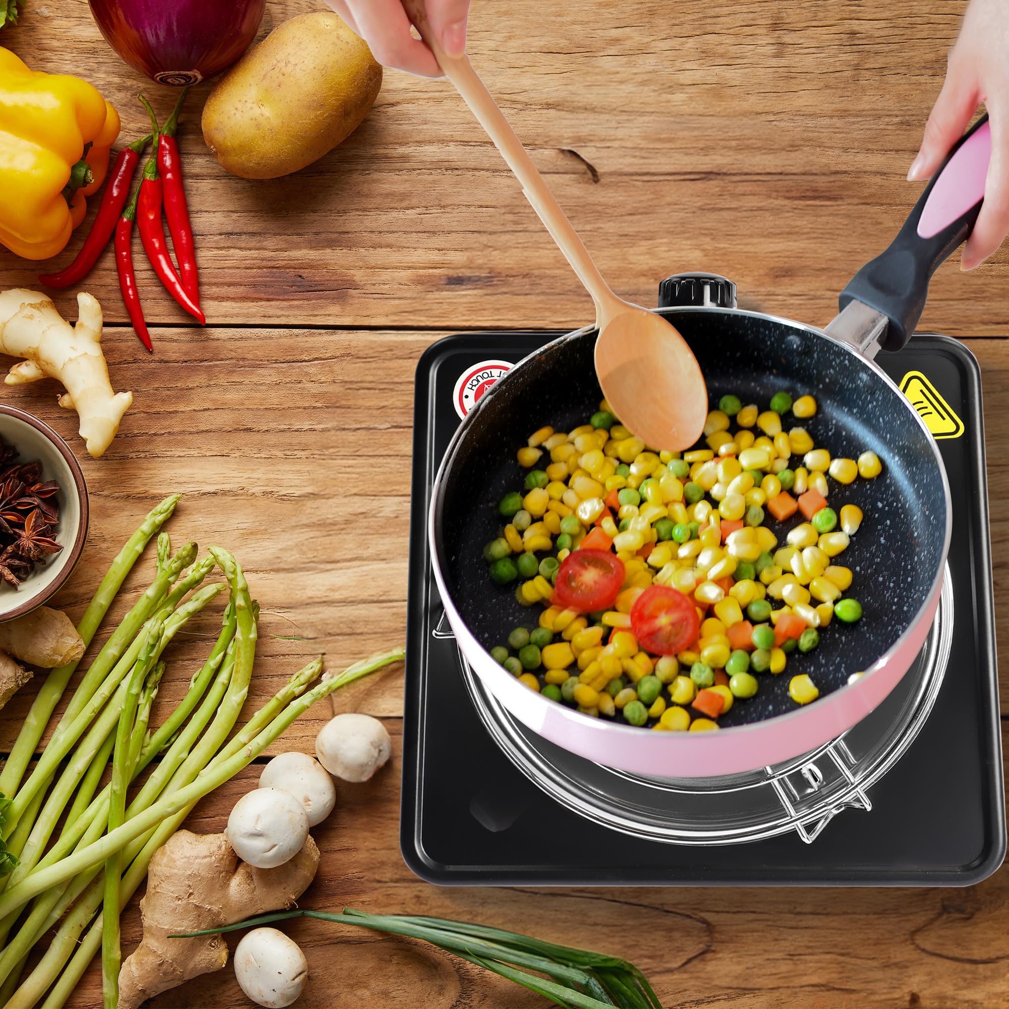 Elektryczna zapalniczka kokosowa Chicha, zapalniczka do pieczenia o mocy 1000 W, przenośna płyta do pieczenia, grill węglowy w zestawie
