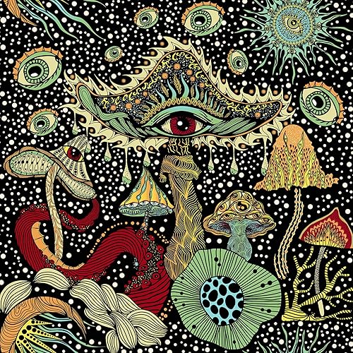 WENMER Papel tapiz autoadhesivo para despegar y pegar, papel tapiz de hongos estilo bohemio para plantas, ojos y setas, papel tapiz floral,