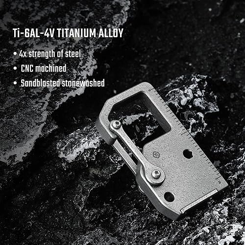 Miniatura 6 de MecArmy EH4 - Destornillador de bolsillo multiherramienta 4 en 1 de titanio con 3 puntas de doble extremo, versátil llavero EDC de liberación rápida