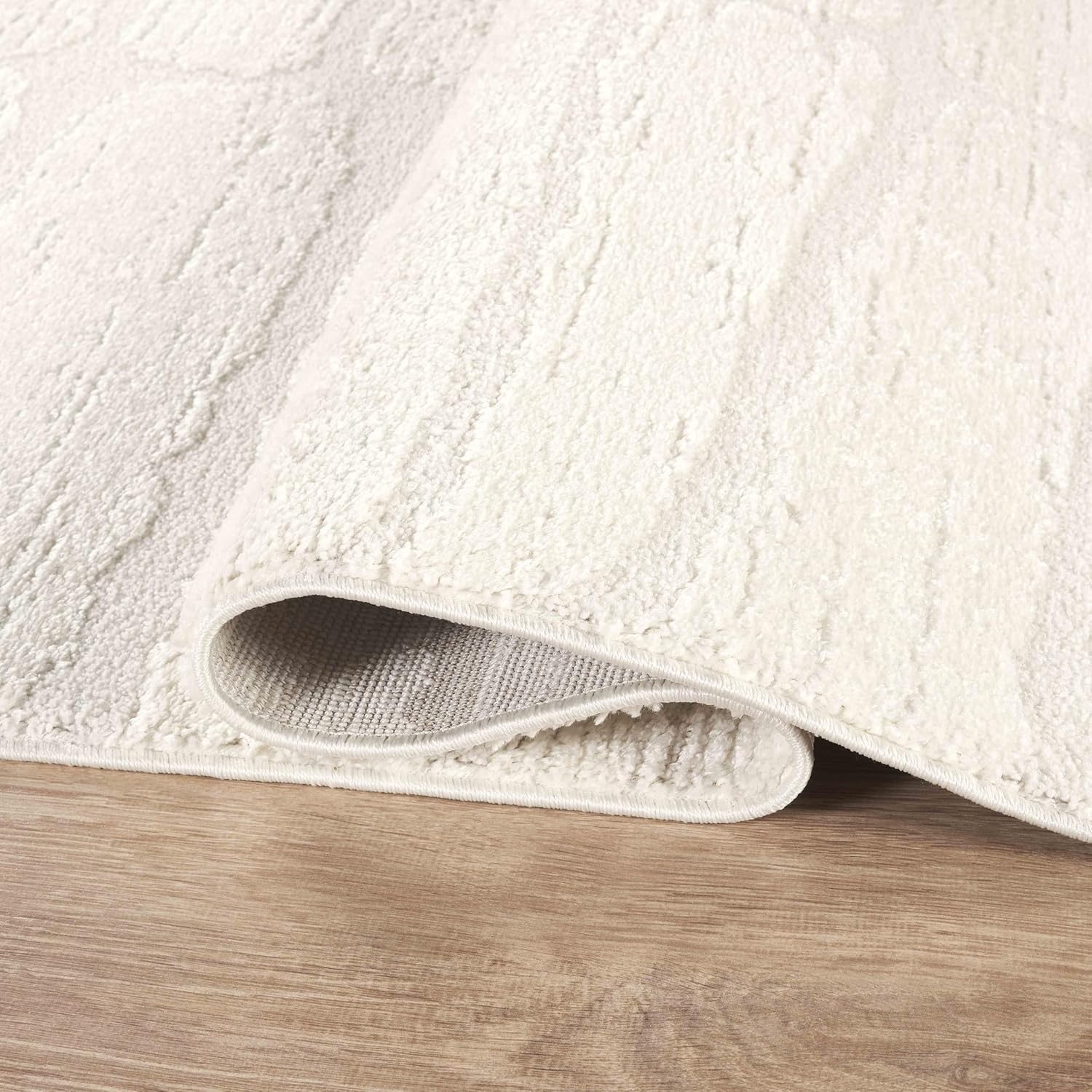 Abani Nomad Collection Cream Area Rug, 4' x 6' – Textured Linear Design, Non-Shedding, Easy to Clean, Durable for Living Rooms, Bedrooms & Offices