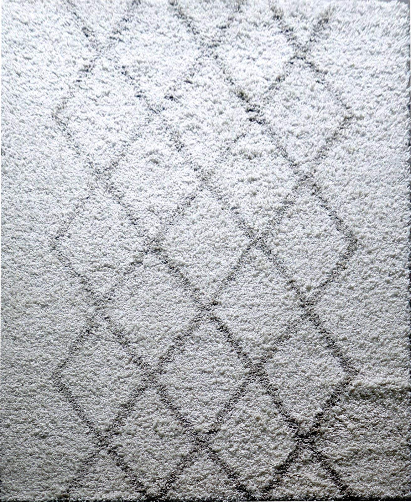ASPECT Trellis Cosy Diamond/Rhombus Pattern Geometric Thick Soft Shaggy Rug, Polypropylene, Cream, 160 x 230 cm