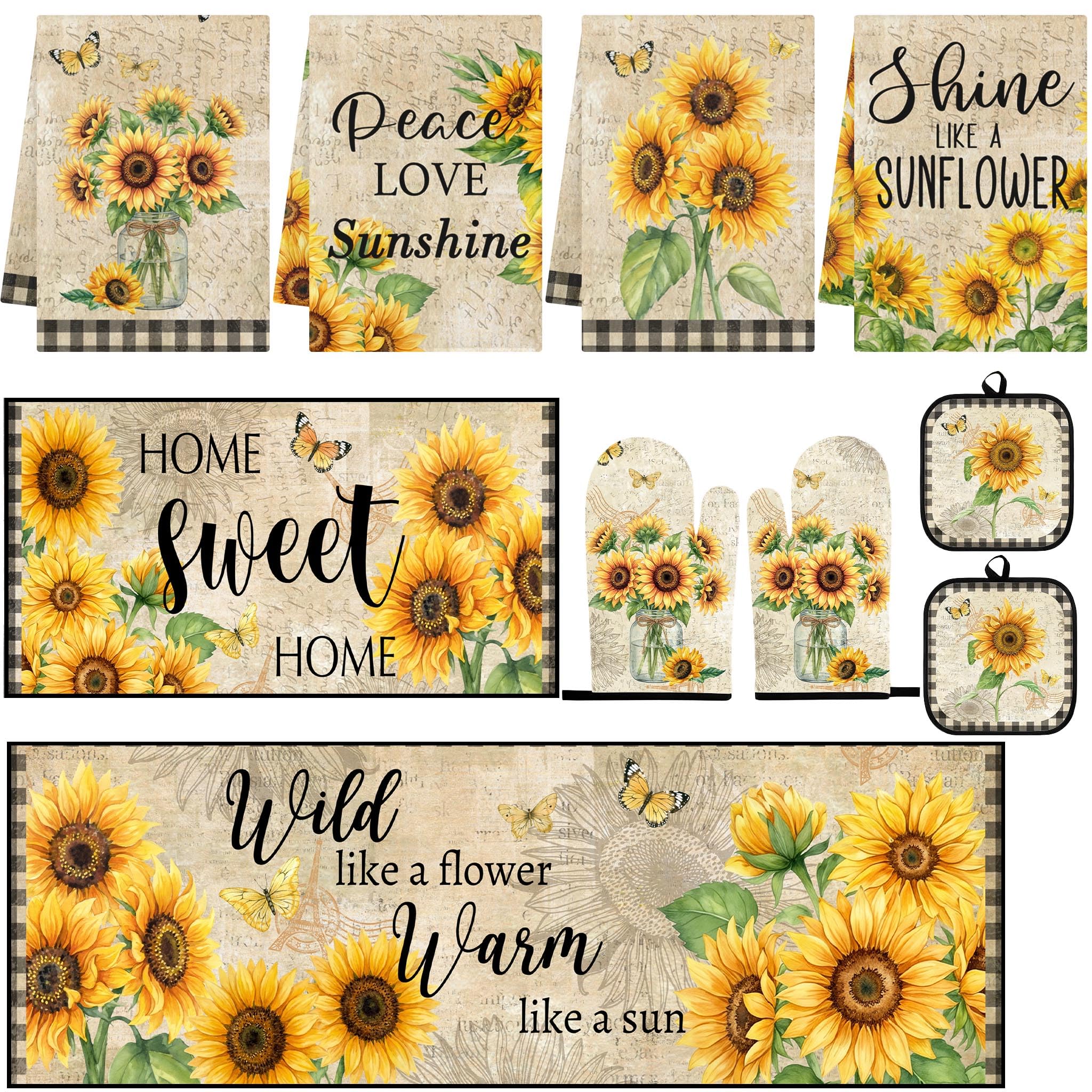 Decoración de cocina de girasoles para dar un toque rústico y alegre a tu hogar 1