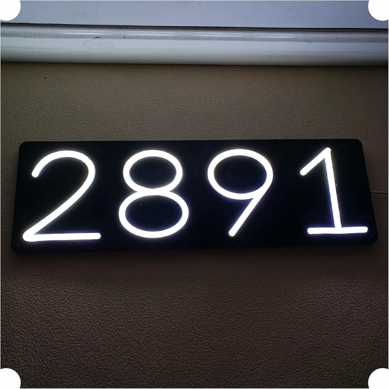Illuminated House Numbers Powered by Solar or USB: Custom Vertical & Horizontal Address Signs Lighted Number Signs Street Address Number Plaque 5 Inch Tall Address Numbers (3 numbers/letters, Custom)