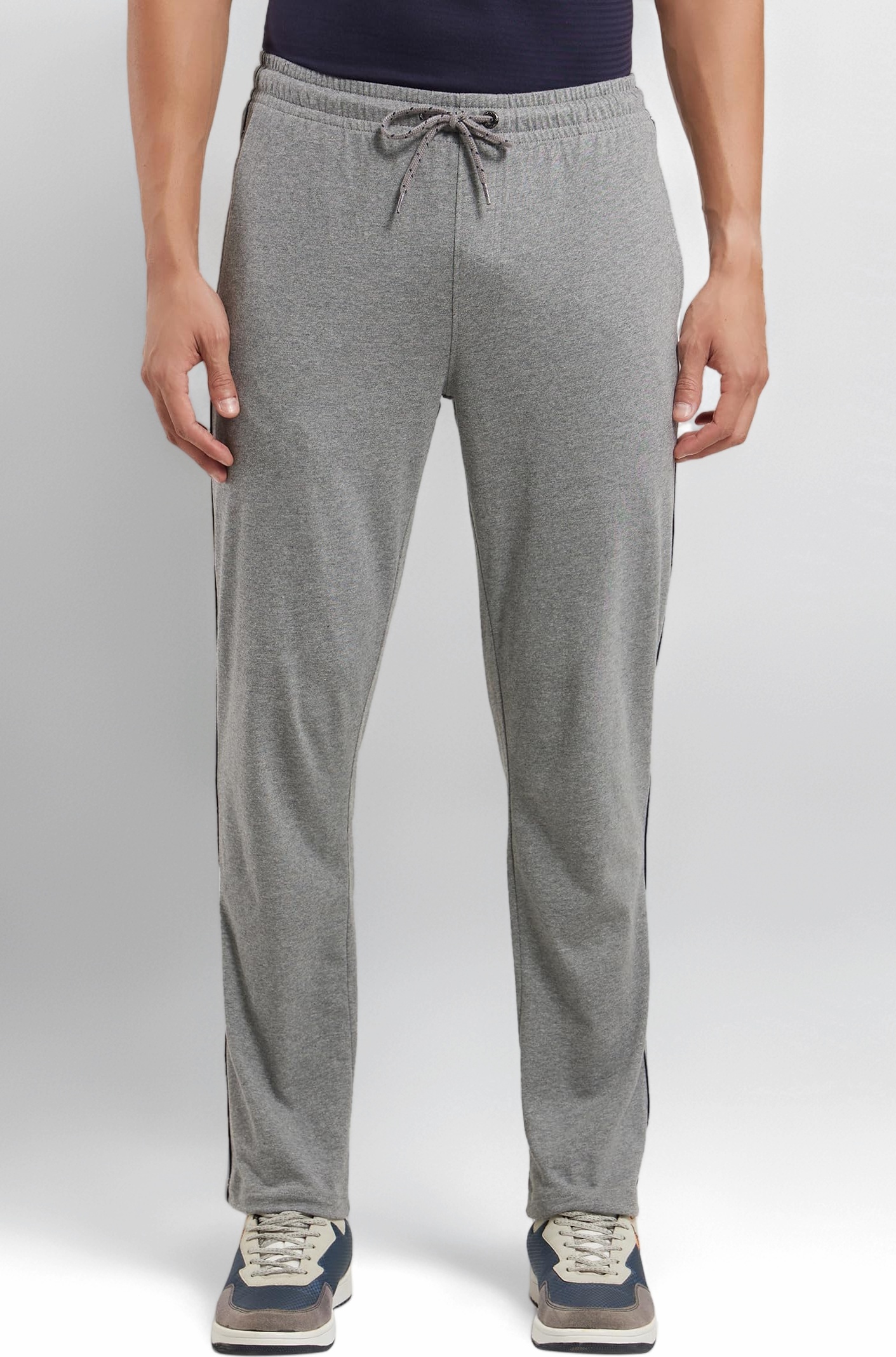 9500 Men's Super Combed Cotton Rich Regular Fit Mid Rise Trackpants with Side Pockets