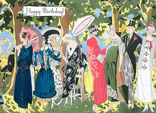 Miniatura 7 de PIXILUV Tarjeta de felicitación de feliz cumpleaños  Art Deco Style Women at a Beautiful 1920s Party  Birthday Wishes Vintage Large Felicitación