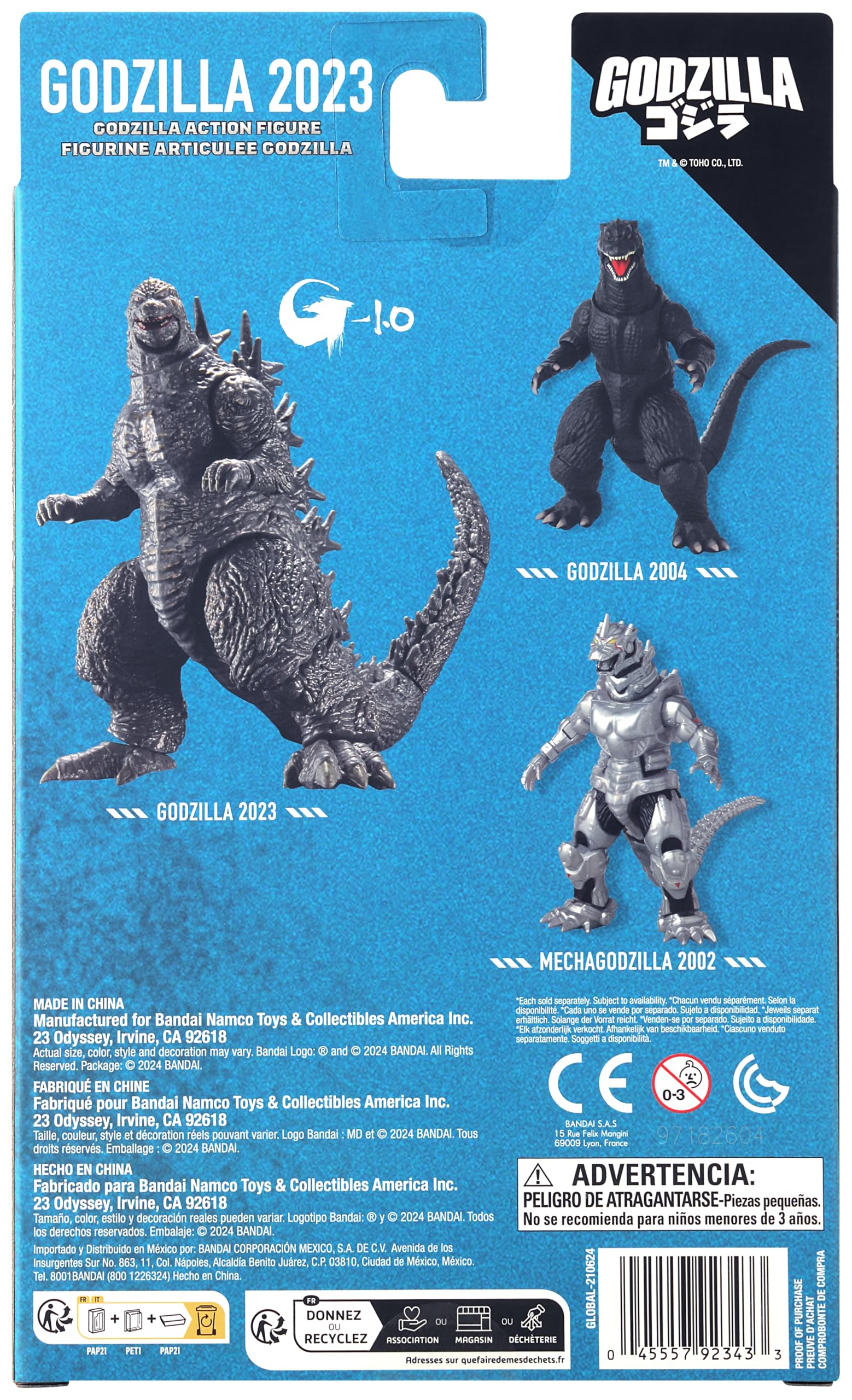 BANDAI - Godzilla - Figur Godzilla 15 cm - Bewegliche Actionfigur Monster Series - Film-Sammelstatue Godzilla Minus One - Offizielle Lizenz - Spielzeug ab 4 Jahren - 92303