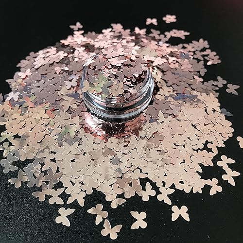 Miniatura 6 de Paquete de 0.35 ozpaquete  Lentejuelas con purpurina en forma de mariposa de oro rosa  Festival Rave Belleza Maquillaje Cara Cuerpo Nail Art