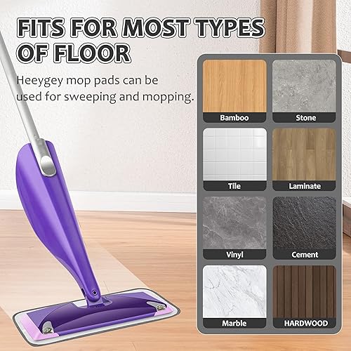 Miniatura 6 de Paquete de 6 almohadillas reutilizables para trapeador compatibles con Swiffer Wet Jet de 12 pulgadas, almohadillas Swiffer Wet Jet, repuestos