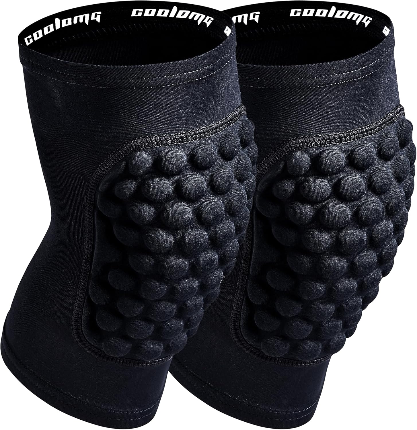 COOLOMG Basketball Knee Pad for Kids Youth Adult, Compression Anti-slip Knee Sleeve for Baseball Volleyball Football, Sports Knee Protector (1 Pair)