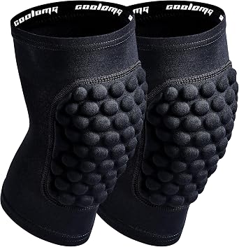 COOLOMG Basketball Knee Pad for Kids Youth Adult, Compression Anti-slip Knee Sleeve for Baseball Volleyball Football, Sports Knee Protector 1 Pair