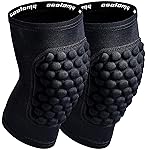 COOLOMG Basketball Knee Pad for Kids Youth Adult, Compression Anti-slip Knee Sleeve for Volleyball Football, Sports Knee Protector (1 Pair) Black XS