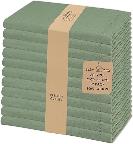 Miniatura 43 de Urban Villa - Juego de 12 servilletas de tela de 50 x 50 centímetros 100% algodón, servilletas lavables, duraderas, reutilizables y absorbentes