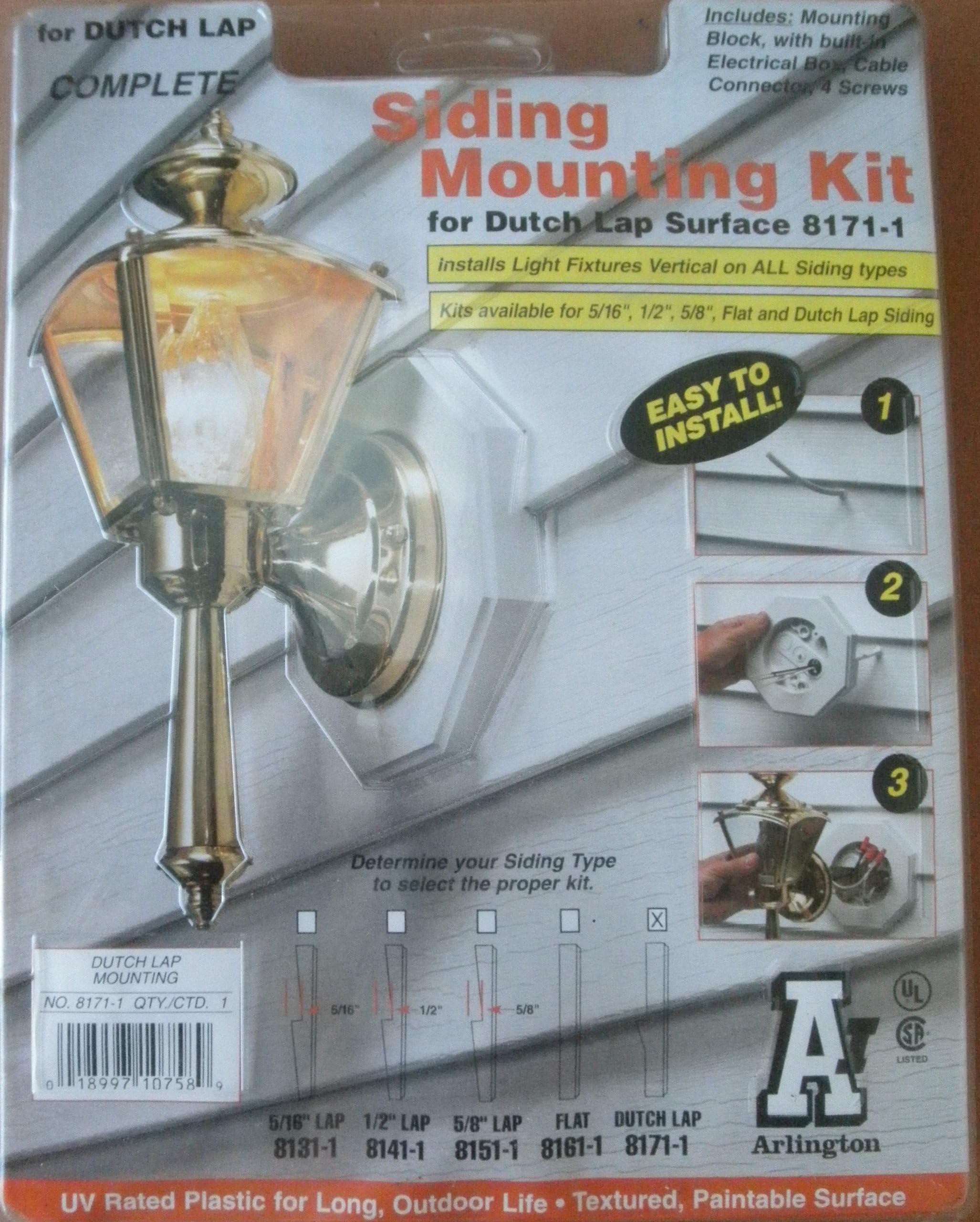 Arlington 8171 Plastic Surface (Vertical) Mount Dutch Lap Siding