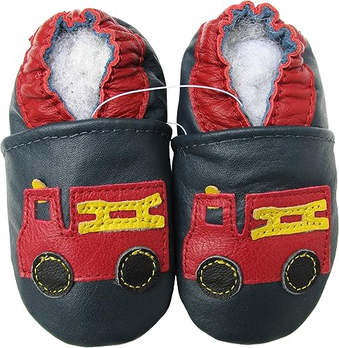 Carozoo Zapatillas unisex para niños pequeños, zapatos de bebé de cuero con suela suave